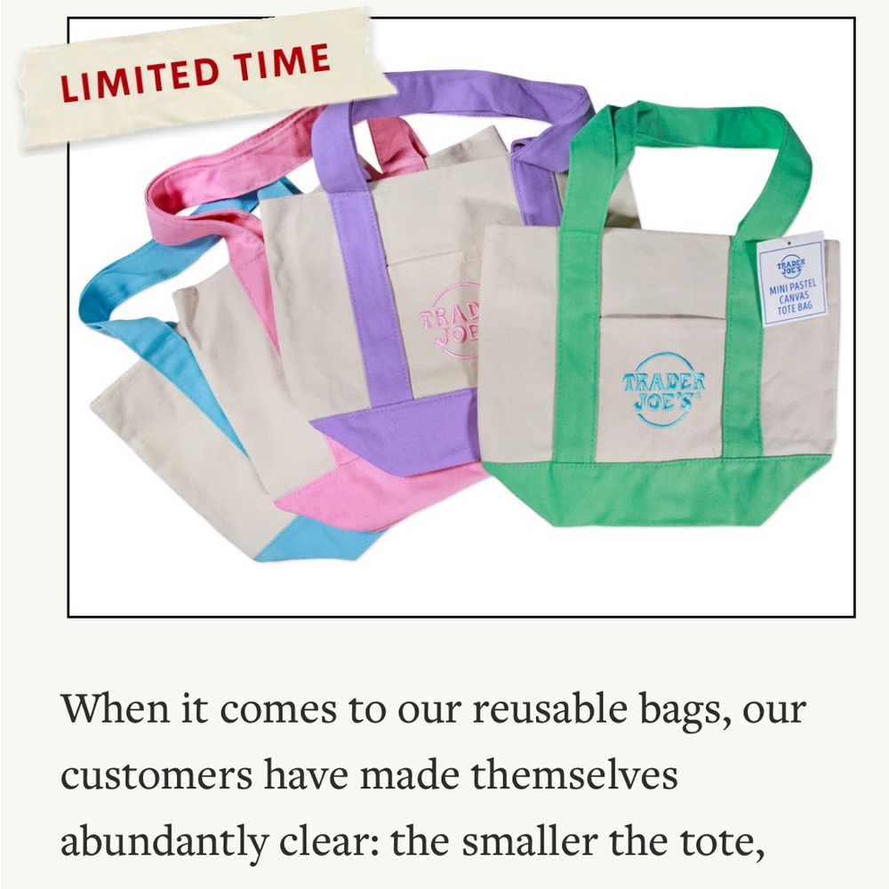 Colorful Tote Bag (pink and blue available)